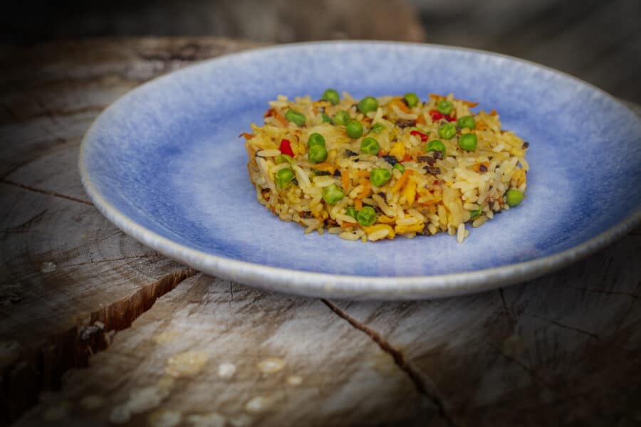 Arroz de coisas vegetariano