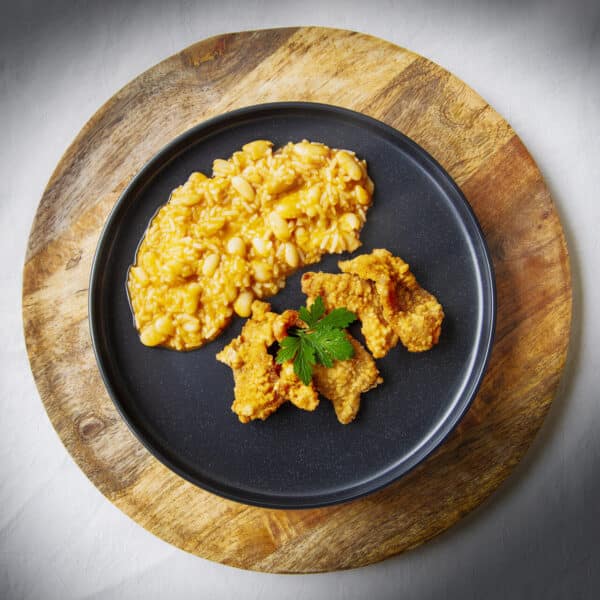 Panados de Peru com Arroz de Feijão