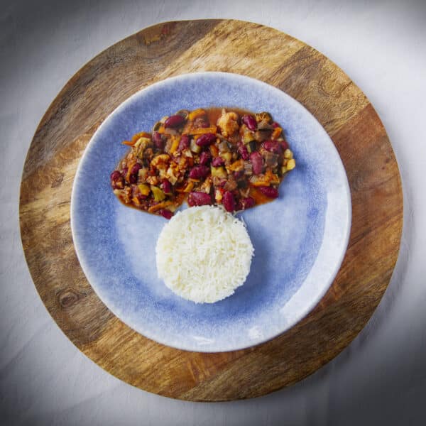 Chili Vegetariano com Arroz Basmati