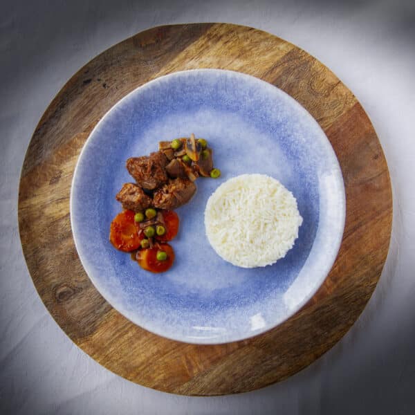 Vitela com legumes e Arroz Basmati