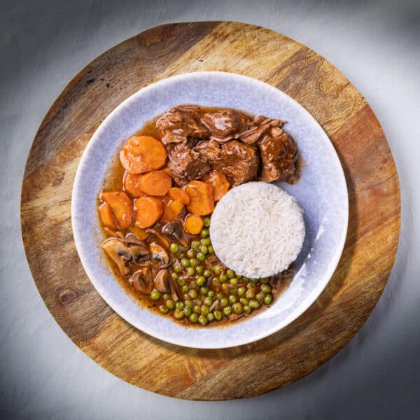 Vitela com legumes e Arroz Basmati