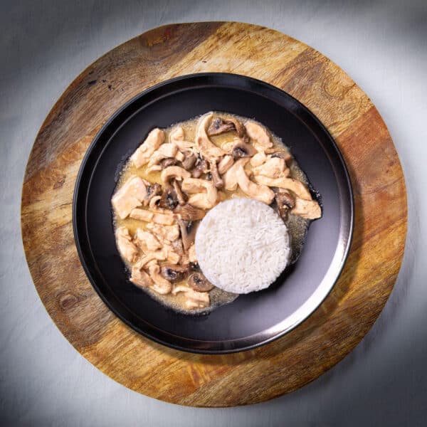 Strogonoff de Frango com Arroz Basmati