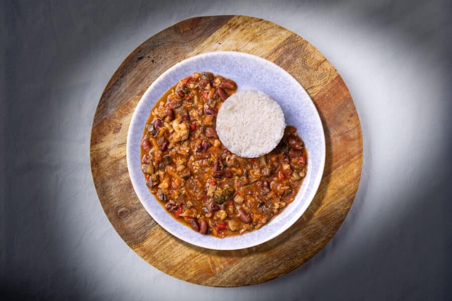 Chili Vegetariano com Arroz Basmati