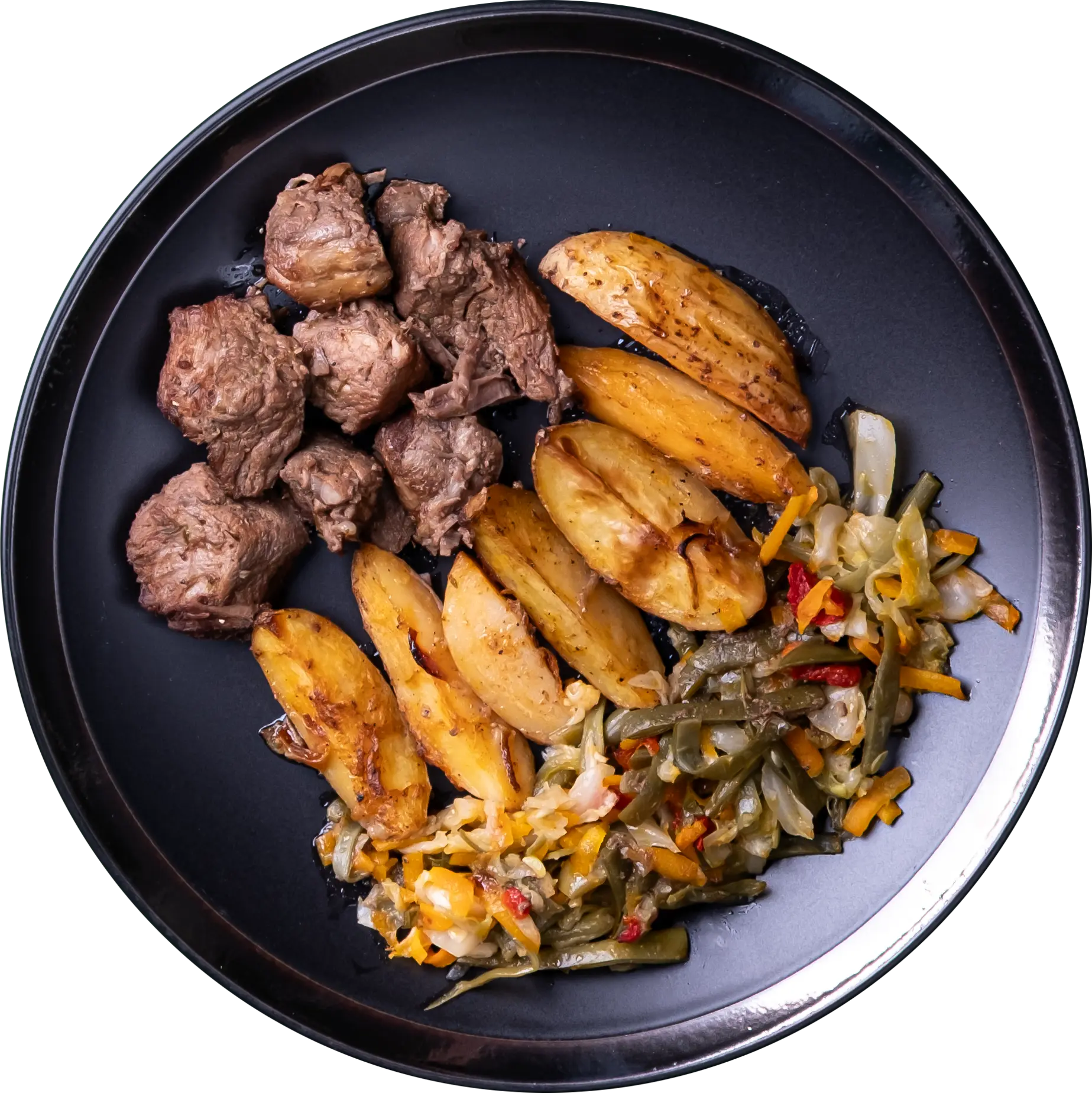 Rojões com Batata e Legumes